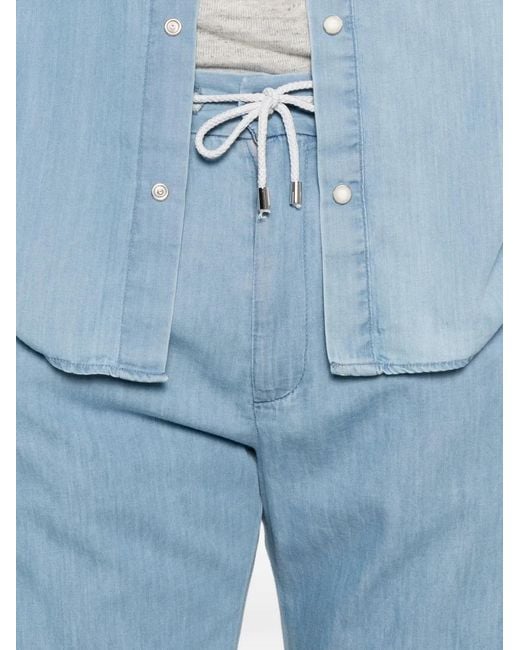 Panicale Blue Pantalon Plissé À Lien De Resserrage for men