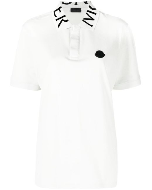 Ideaal Haarvaten Onregelmatigheden Moncler Poloshirt Met Logoprint in het Wit voor heren | Lyst NL