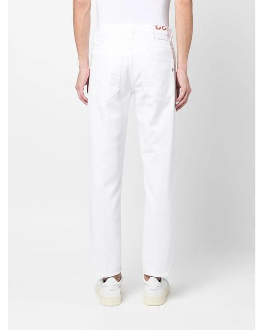 Dondup White Straight Leg Jeans for men