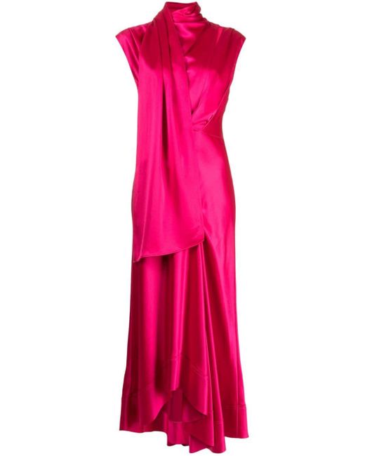 Acler Pink Giles Draped Midi Dress