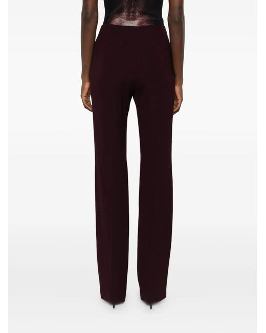 Mugler Purple Pleated Wool Trousers