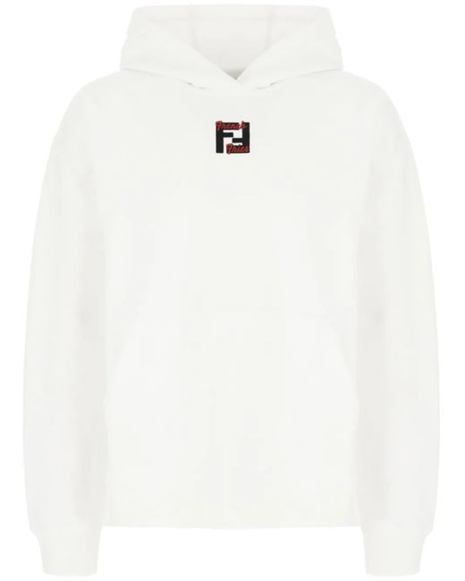 Felpa Con Cappuccio di Fendi in White da Uomo