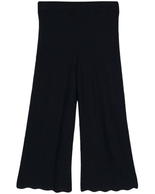 N.Peal Cashmere Blue Wave Stitch Trousers