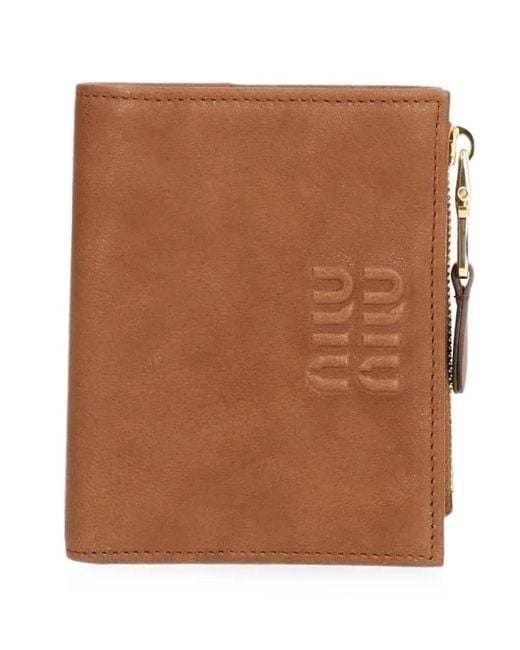 Miu Miu Brown Small Leather Wallet