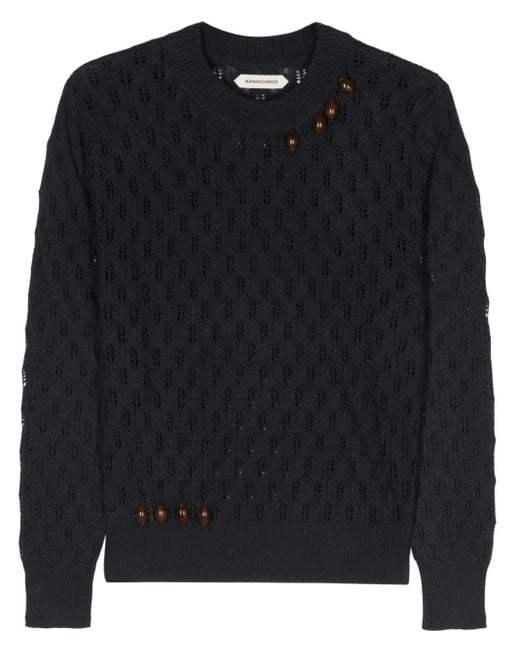 メンズ NAMACHEKO Nissan カットアウト セーター Black