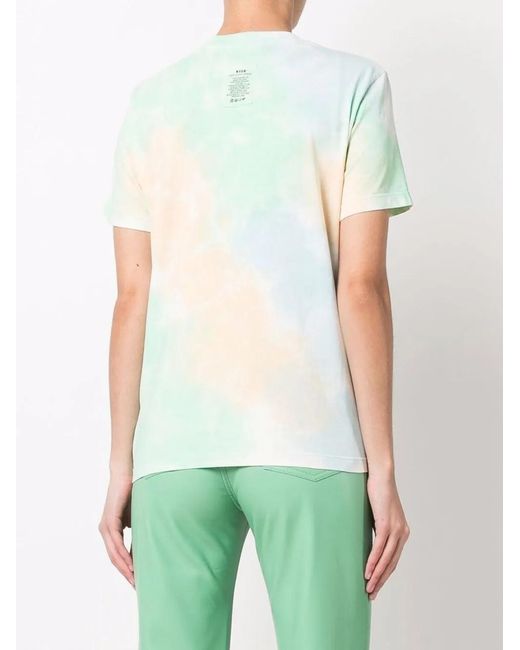 MSGM Green Slogan-Print Cotton T-Shirt