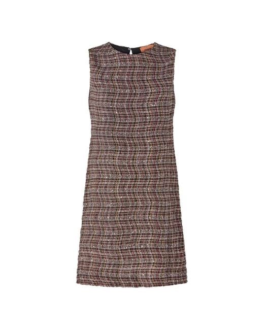 Missoni Brown Check Pattern Dress