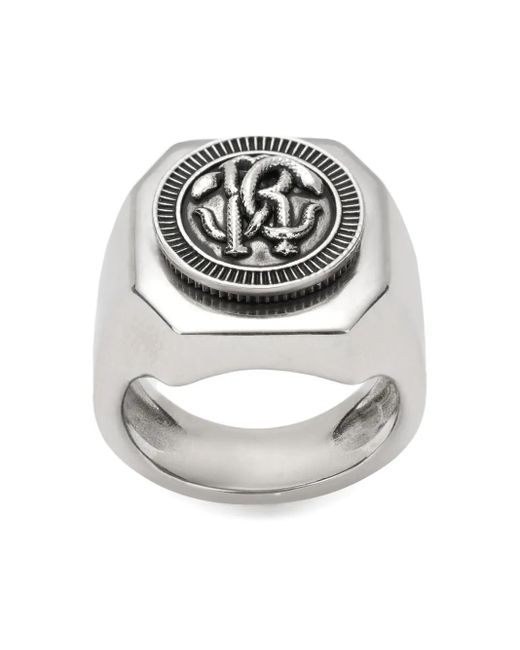Anello Con Sigillo di Roberto Cavalli in Gray da Uomo