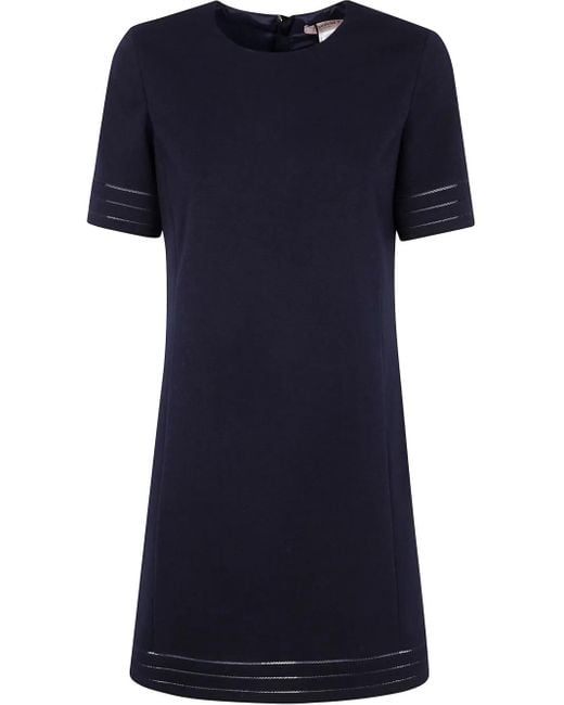 Twinset Blue Short-Sleeved Dress