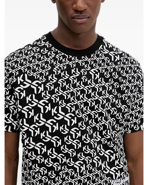 Karl Lagerfeld Gray Patterned T-Shirt for men