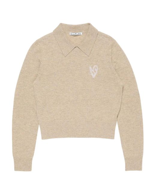 Acne Natural Heart-Intarsia Knit Top for men