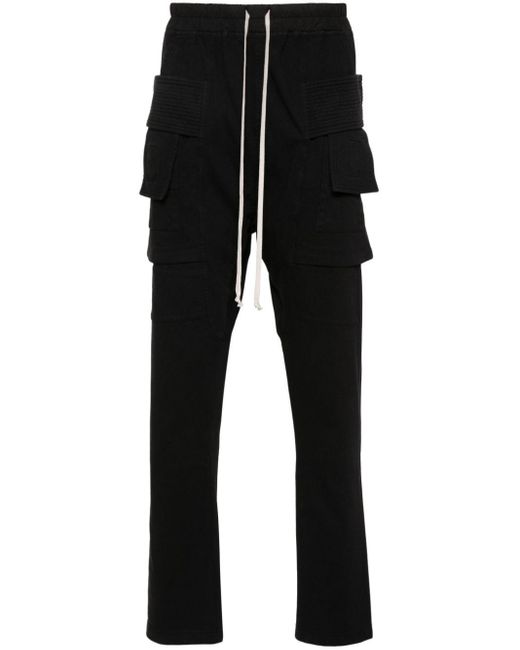 Rick Owens Black Creatch Tapered Cargo Trousers for men