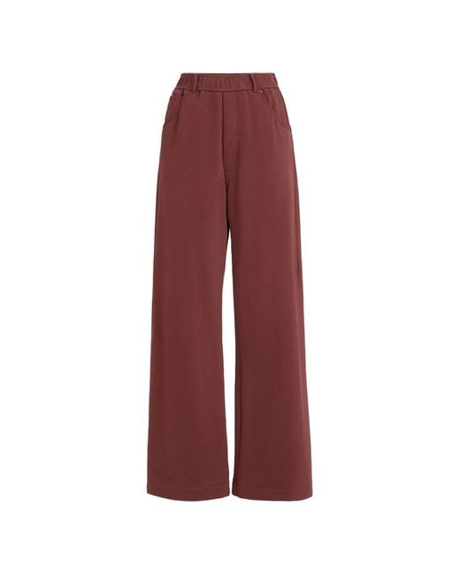 Brunello Cucinelli Red Cotton Smooth French Terry Trousers