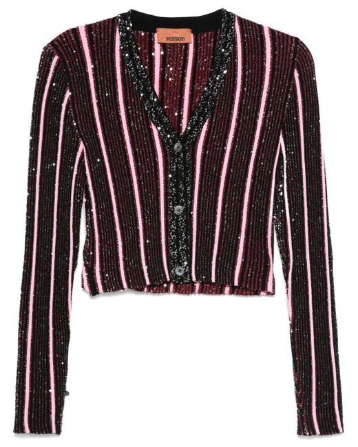 Missoni Black Sequined Ribbed Cardigan