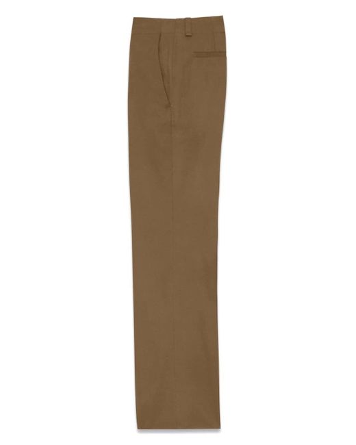 Saint Laurent Brown Straight-leg Cotton Trousers