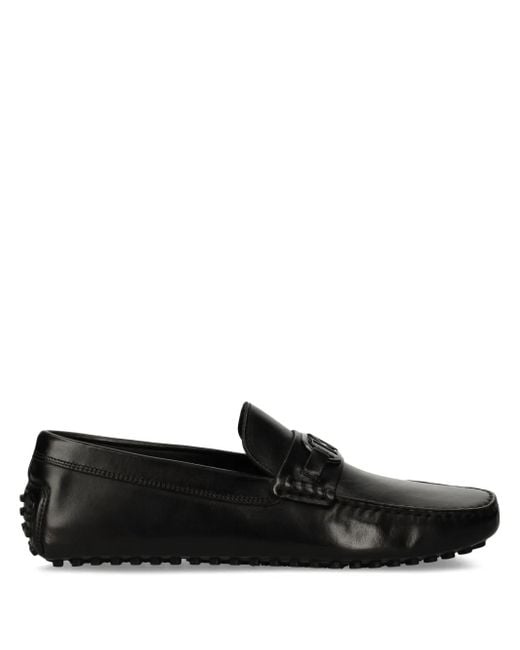 Mocassini Con Placca Logo di Karl Lagerfeld in Black da Uomo