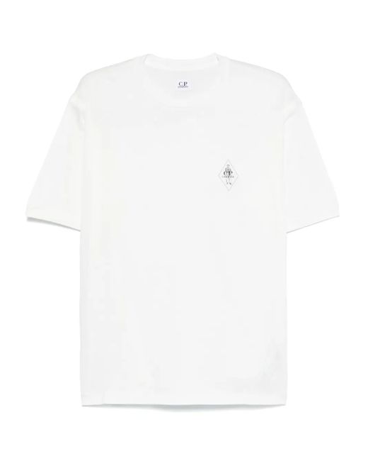 C P Company White No Gravity T-Shirt for men