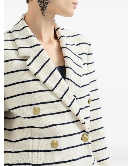 Brunello Cucinelli Gray Striped Blazer