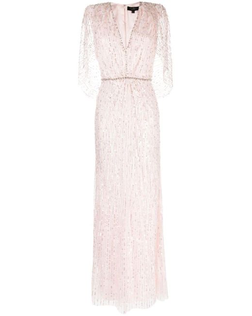 Jenny Packham Pink Coralia Sequin-embellished Gown