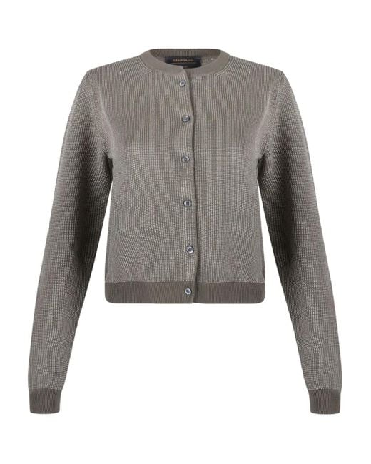 Gran Sasso Gray Fein gestrickter Cardigan
