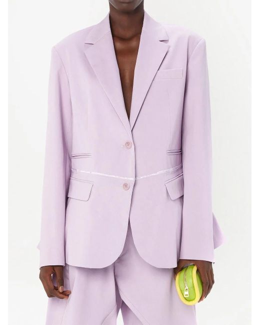 J.W. Anderson Purple Deconstructed Blazer Jacket