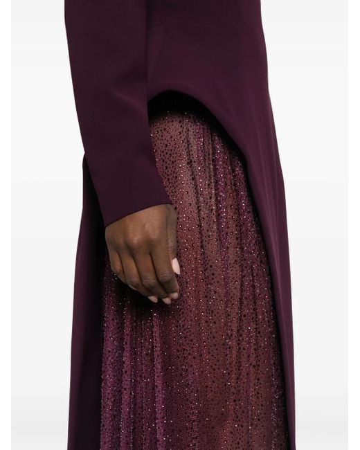 Jean Louis Sabaji Purple Asymmetric-Design Maxi Dress