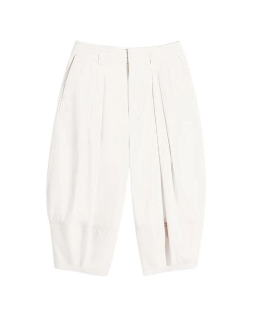 Lemaire White Balloon Bermuda Shorts