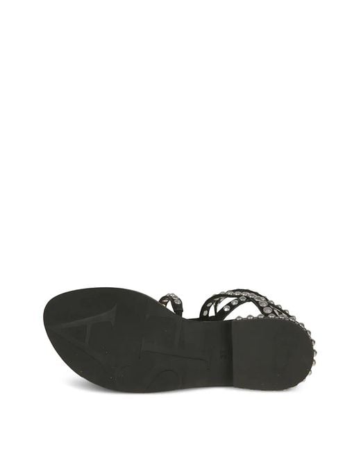 Ash Black Precious Stud-Embellished Cage Sandals