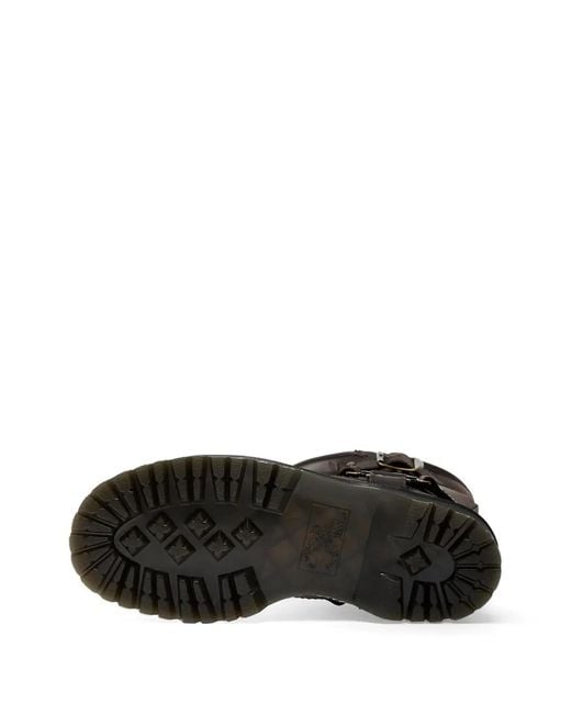 Dr. Martens Black Buckle-Strap Leather Boots