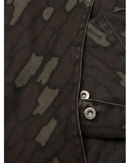 METALWOOD STUDIO Black Camo-Print Zip-Up Hoodie for men