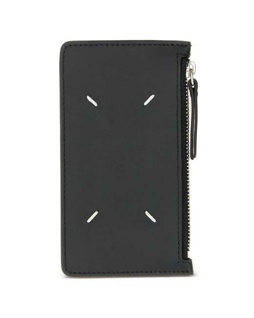 Maison Margiela Black Four Stitches Leather Card Holder