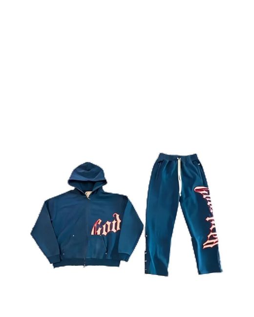 Godspeed Blue Logo-Print Tracksuit for men