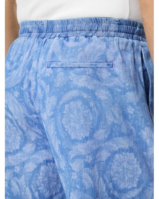メンズ Versace バロッコ シャンブレー デニムパンツ Blue