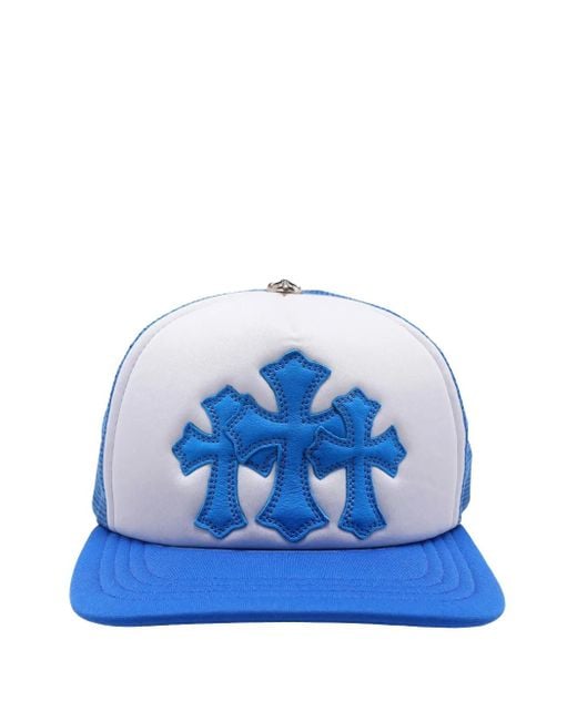 Chrome Hearts Blue Cemetery Cross-Patch Trucker Hat