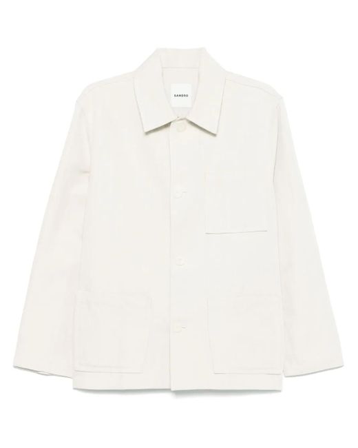 メンズ Sandro シャツジャケット White