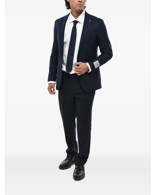 Corneliani Blue Cc Collection Single-Breasted Patch-Pocket Blazer for men