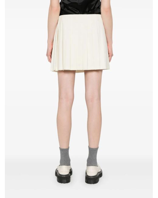 Miu Miu Natural Pleated Mini Skirt