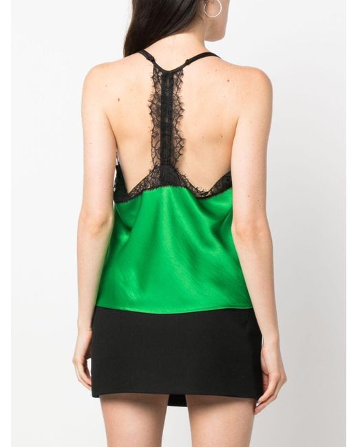 Essentiel Antwerp Lacetrimmed Slip Top in Green Lyst
