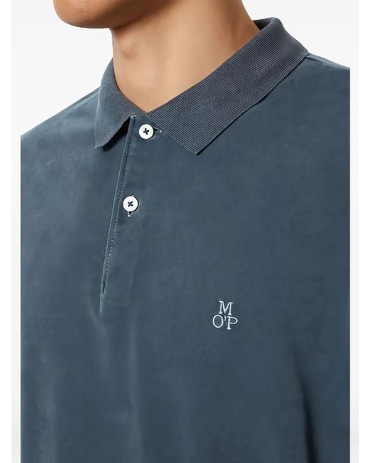 Marc O' Polo Blue Long-Sleeve Polo Shirt for men