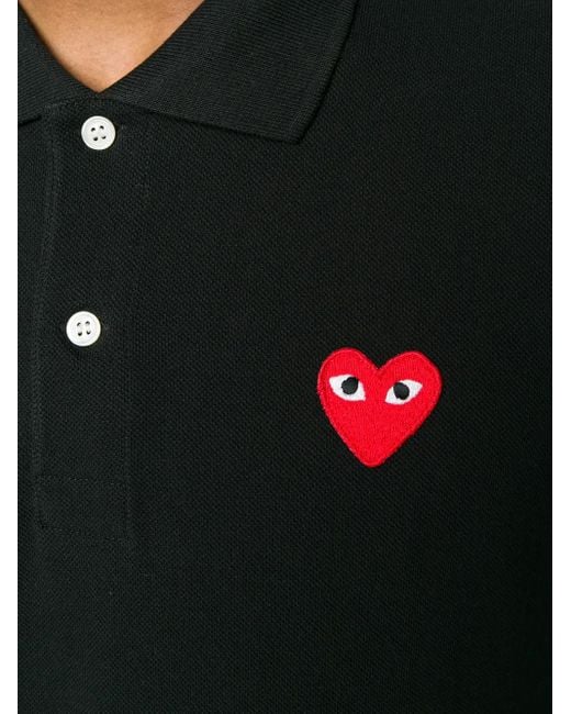 COMME DES GARÇONS PLAY Black Logo Patch Polo Shirt for men
