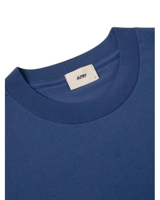 Autry Blue T-Shirt Rope À Broderies for men