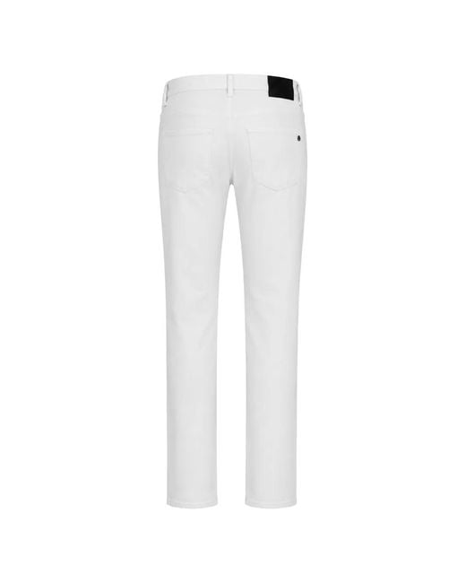 Boss White Logo-Patch Jeans for men