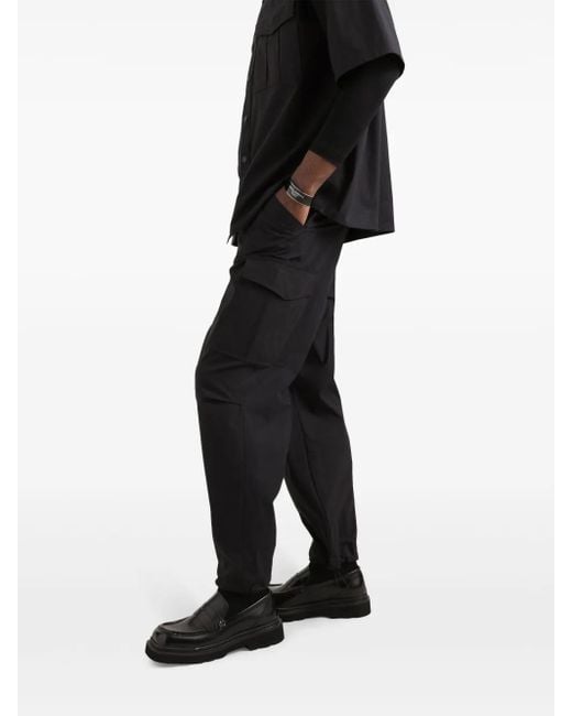 Dolce & Gabbana Black Pleat-Detail Cargo Pants for men
