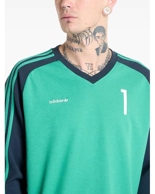 Adidas Top Met Colourblocking in het Green voor heren