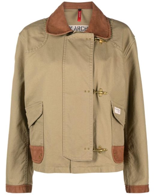 Fay Brown Logo-patch Lobster-claw Jacket