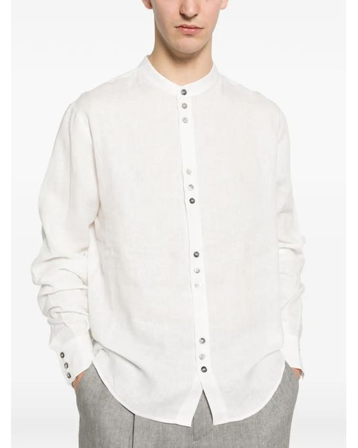 Alpha Studio White Chemise À Boutonnière Sur Le Devant for men