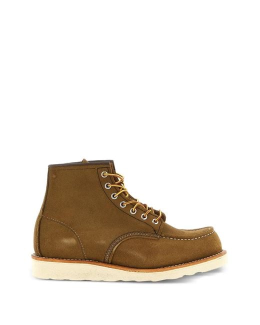 Red Wing Brown Contrasting Stitching Leather Boots for men