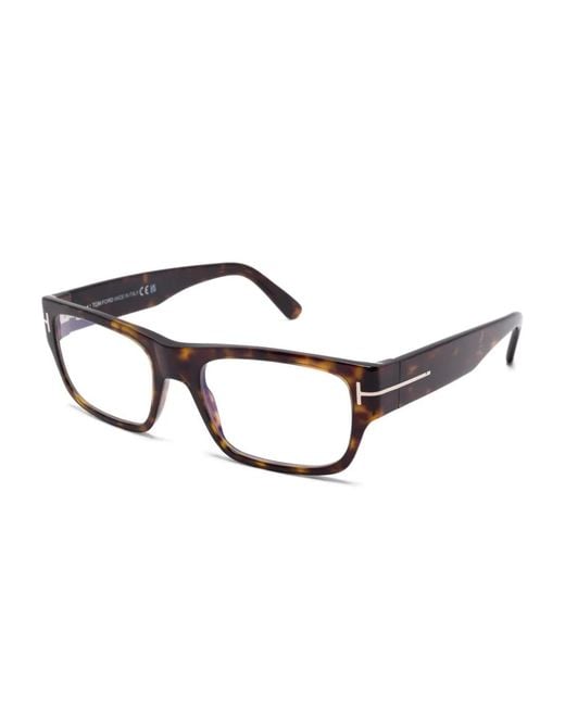Tom Ford Brown Rectangle-Frame Glasses