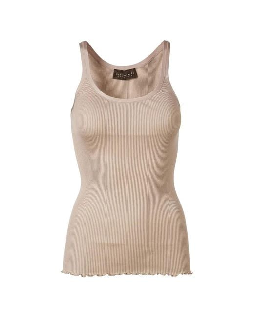 Rosemunde Natural Belle Ribbed Silk Top