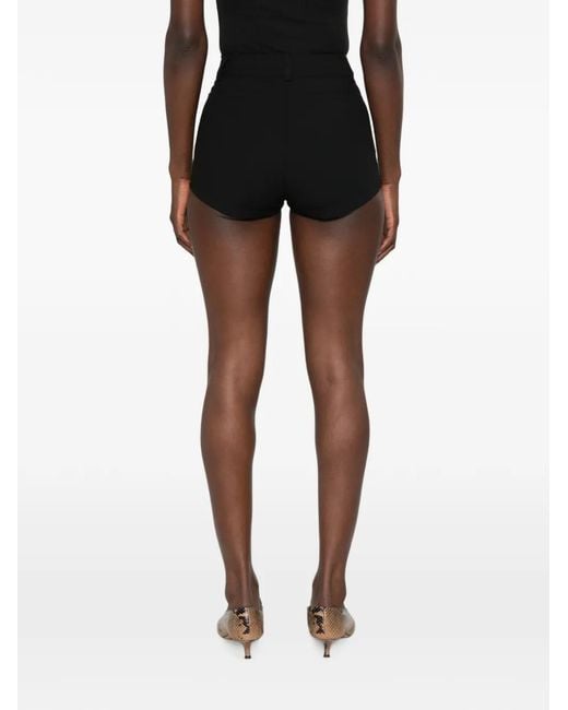 Frankie Shop Black Belt-Loops Shorts